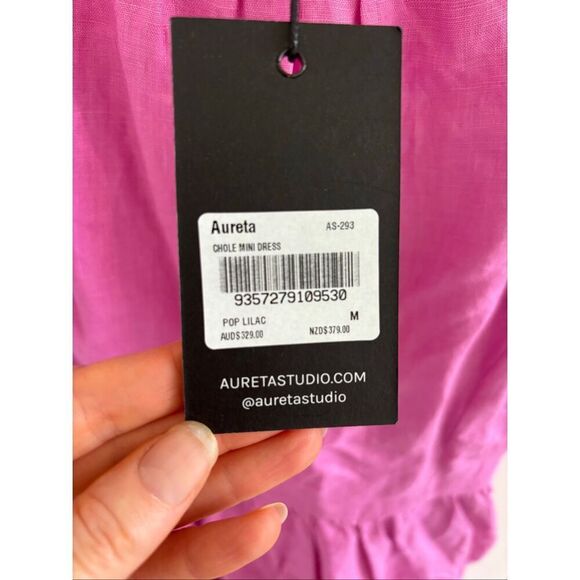 NWT Aureta Chloe Mini Dress in Pop Lilac, Medium $379 G8 - Picture 5 of 10